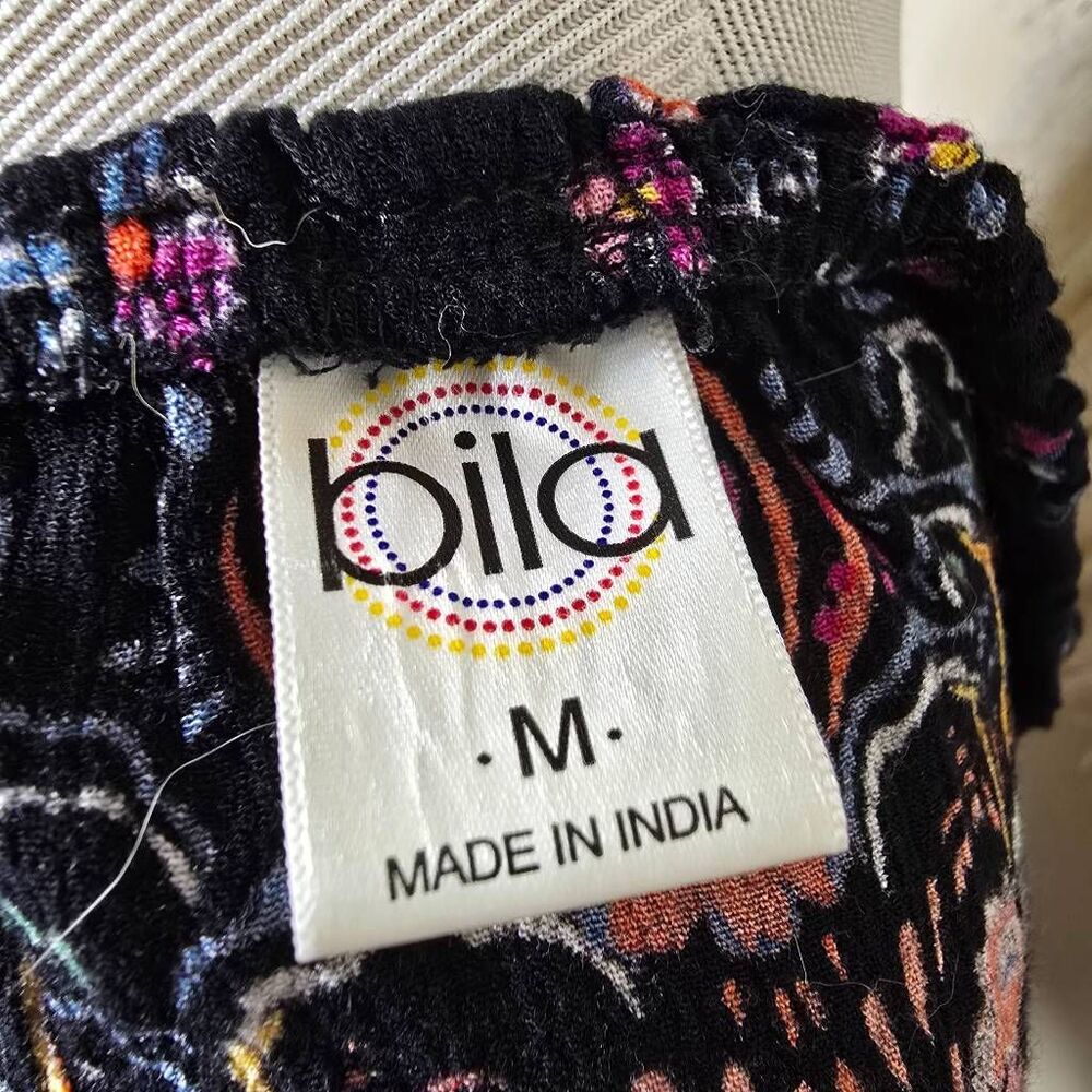 Bila Floral Boho Peasant Blouse Bell Sleeve Rayon… - image 3